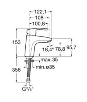 Смеситель для раковины Roca A5A3298C00