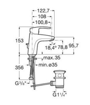 Смеситель для раковины Roca A5A3098C00