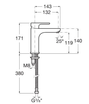 Смеситель для раковины Roca A5A3B09C00