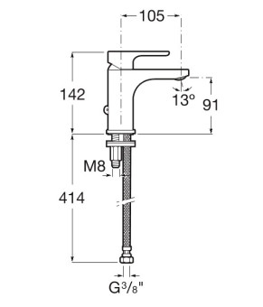 Смеситель для раковины Roca A5A3J09C00