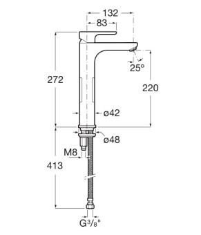Смеситель для раковины Roca A5A3H09C00