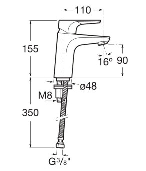 Смеситель для раковины Roca A5A3290C00