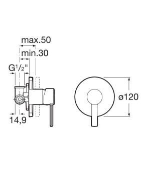 Встраиваемый смеситель Roca A5A2260C00