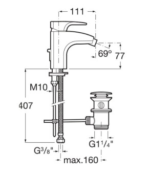 Смеситель для биде Roca A5A6050C00