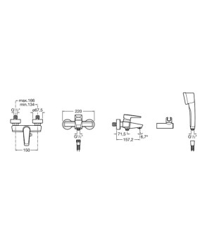 Смеситель для ванны Roca A5A0131C02