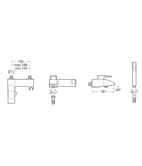 Смеситель для ванны Roca A5A0150C00