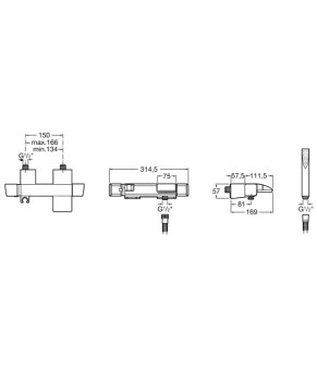 Смеситель для ванны Roca A5A1150C00