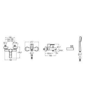 Смеситель для ванны Roca A5A0160C02