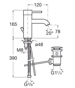 Смеситель для раковины Roca A5A3011C00