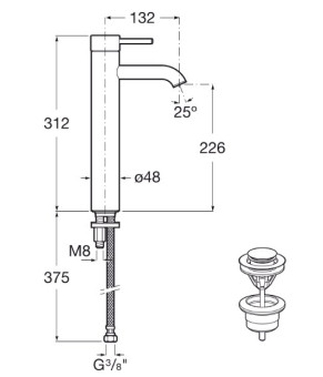 Смеситель для раковины Roca A5A3411C00