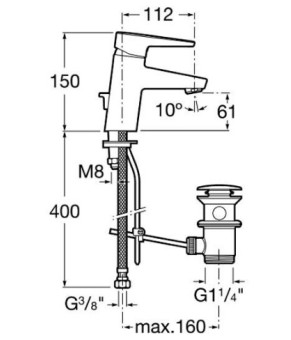 Смеситель для раковины Roca A5A3031C00