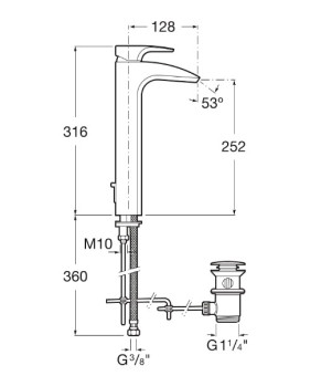Смеситель для раковины Roca A5A3450C00