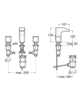 Смеситель для раковины Roca A5A4450C00