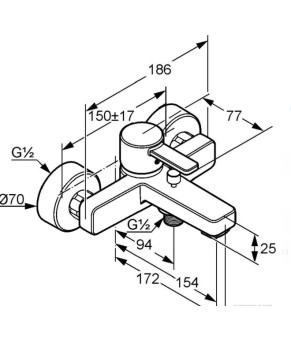 Змішувач для ванни KLUDI Zenta