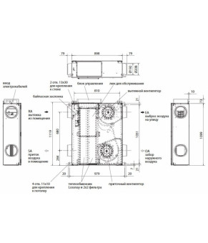 Приточно-вытяжная установка Mitsubishi Electric Lossnay LGH-50RSDC-E
