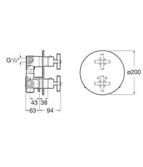 Встраиваемый смеситель Roca A5A0643C00