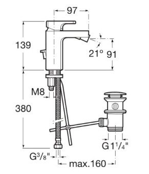 Смеситель для биде Roca A5A6001C00