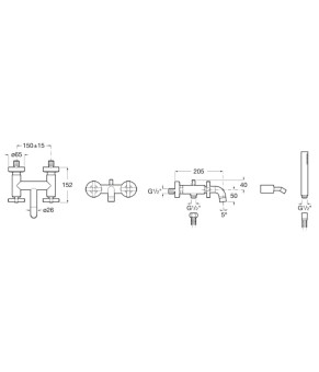 Смеситель для ванны Roca A5A0143C00
