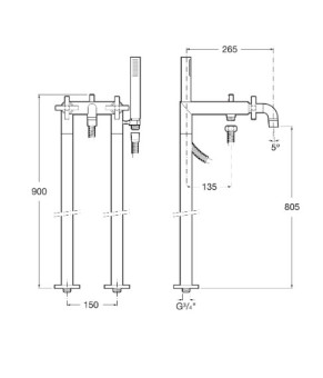 Смеситель для ванны Roca A5A2743C00
