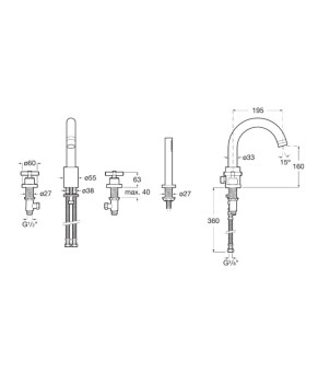 Смеситель для ванны Roca A5A0943C00