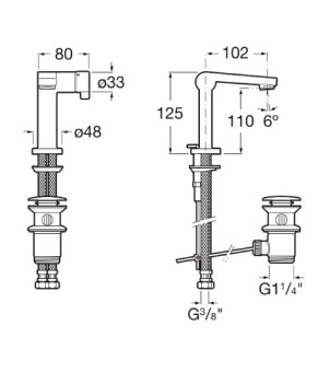 Смеситель для раковины Roca A5A3036C00
