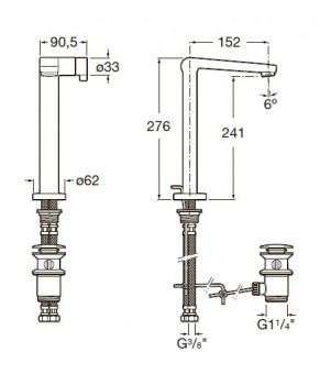 Смеситель для раковины Roca A5A7536C00