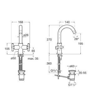 Смеситель для раковины Roca A5A3043C00