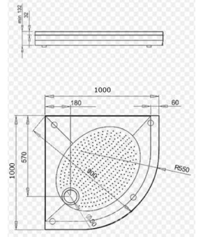 Поддон для душевой кабины Fancy Marble 1000х1000 R550 60105501