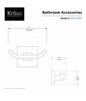 Крючок для полотенец Kraus Aura KEA-14401CH