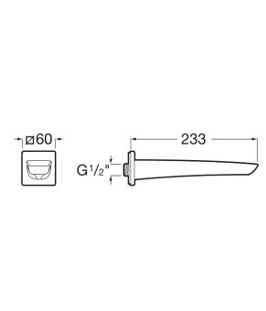 Излив настенный для ванны Roca A5A0703C00