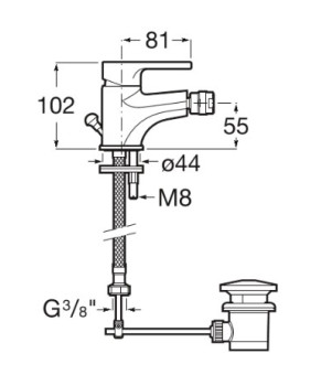Смеситель для биде Roca A5A606AC0K
