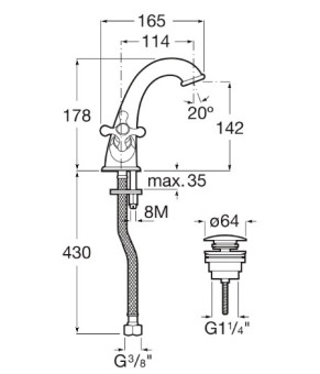 Смеситель для раковины Roca A5A3A4BC00