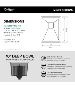 Кухонная мойка Kraus KHU15