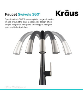 Смеситель Kraus Nolen KPF-1673SFS MB