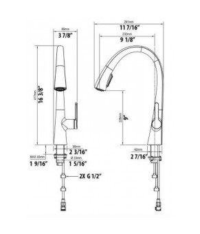 Змішувач Kraus Nolen KPF-1673CHWH