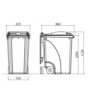 Контейнер для мусора Jcoplastic J0360 GNGN