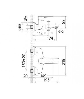 Смеситель Welle Gerda WEV23461KX-H21166HN0329B