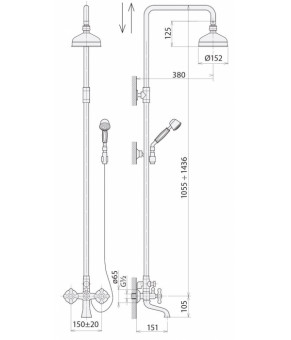 Душевая стойка Welle Amalia 37008Т4HO-1M1410-GH1315