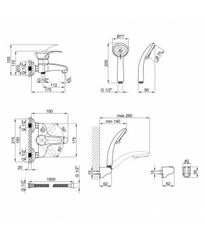 Смеситель для ванны Qtap Eris СRM 006 New QTERICRM006NEW