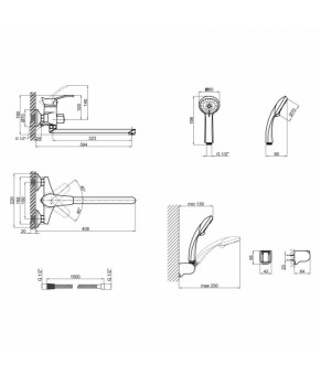 Смеситель для ванны Qtap Eris СRM 005 New QTERICRM005NEW