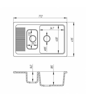Кухонная мойка Fosto SGA-203 FOS7749SGA203