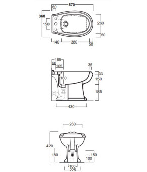 Биде Simas AR833