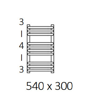 Полотенцесушитель Terma Alex 540x300 мм WGALE054030
