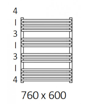 Полотенцесушитель Terma Alex 760x600 мм WGALE076060