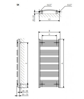 Полотенцесушитель Terma Domi 1116x400 мм WGDOM111040
