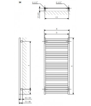 Сушка для рушників Terma Marlin 1185x430 мм WGMAR118043