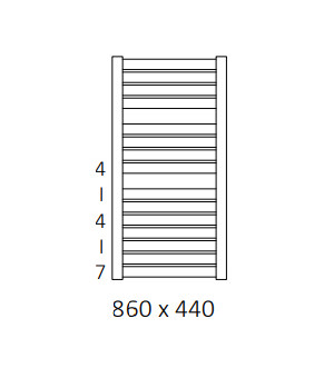 Полотенцесушитель Terma Mantis 860x440 мм WGMAT086044