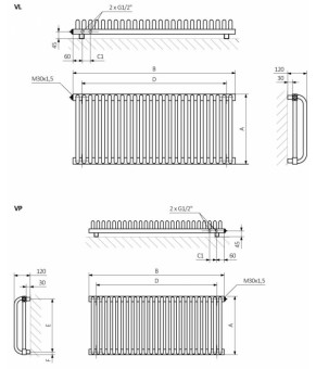Полотенцесушитель Terma Delfin 640x1220 мм WGDLF064122