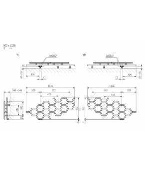 Полотенцесушитель Terma Hex 502x1126 мм WGH2X050112