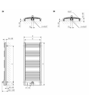 Полотенцесушитель Terma Dexter Pro 860x600 мм WGDEP086060